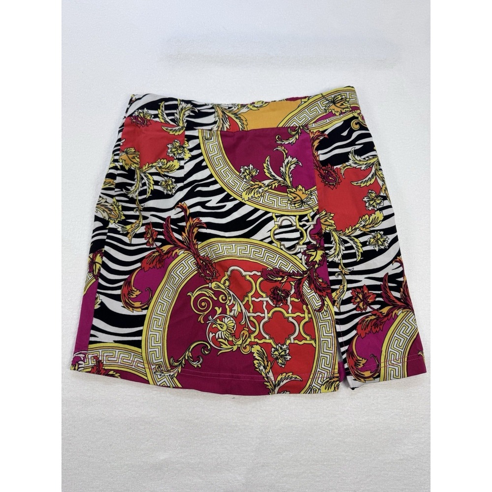 Like An Angel Women’s XL Mini Skirt Baroque Zebra Print Stretch‎ Pull On - Picture 15 of 16
